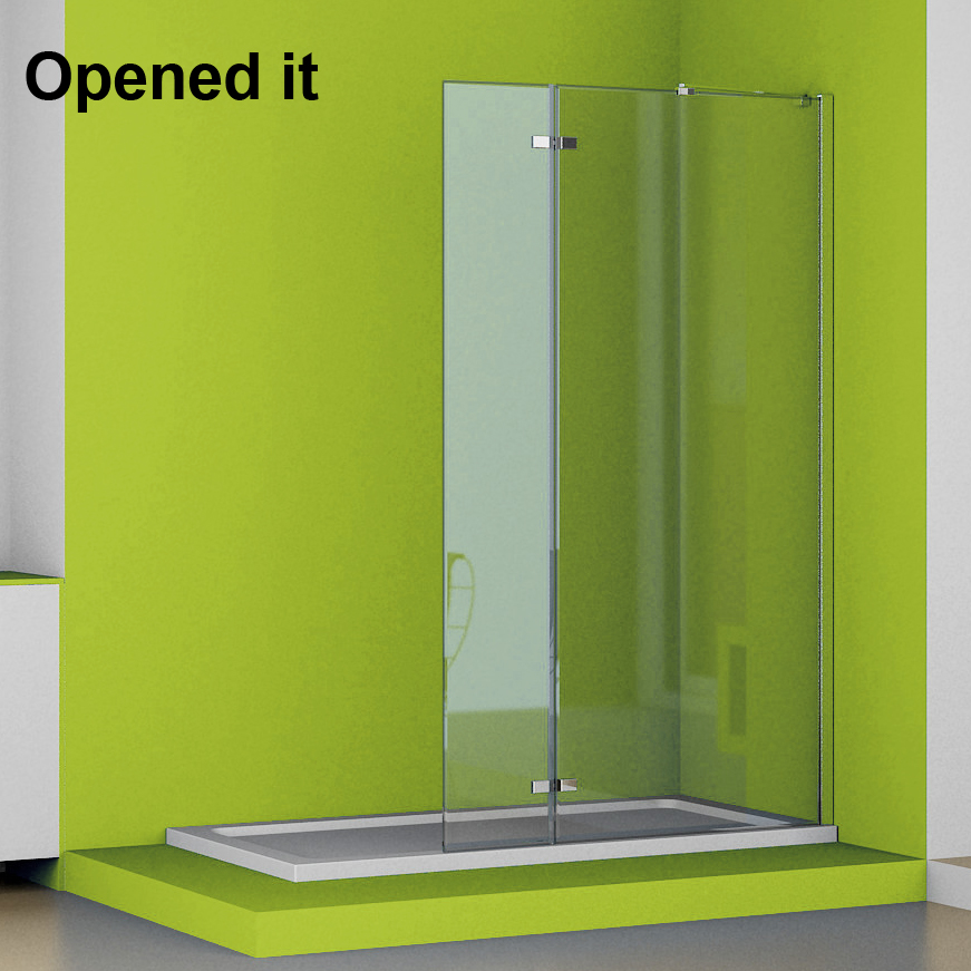 1700x700 Folding Walk In Shower Enclosure Tall Wet Room Glass Screen+Stone Tray eBay